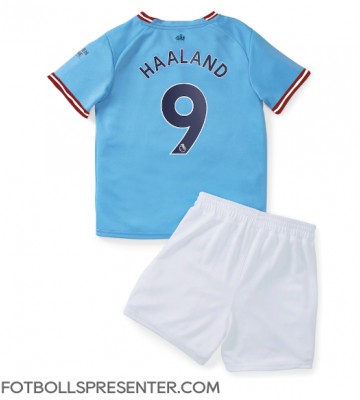 Manchester City Erling Haaland #9 Hemmatröja Barn 2022-23 Kortärmad (+ korta byxor)
